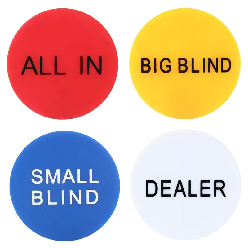 Small Blind, Big Blind, All In and Dealer Buttons for Poker