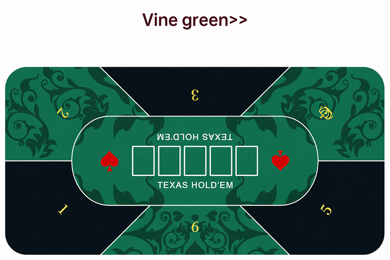 120cm x 60cm Folding Texas Hold'em Poker Mat 6 Players