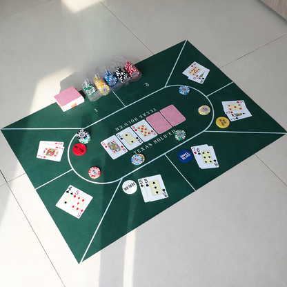 Poker Mat 90cm x 60cm Casino Felt Cloth with Non-Slip Backing
