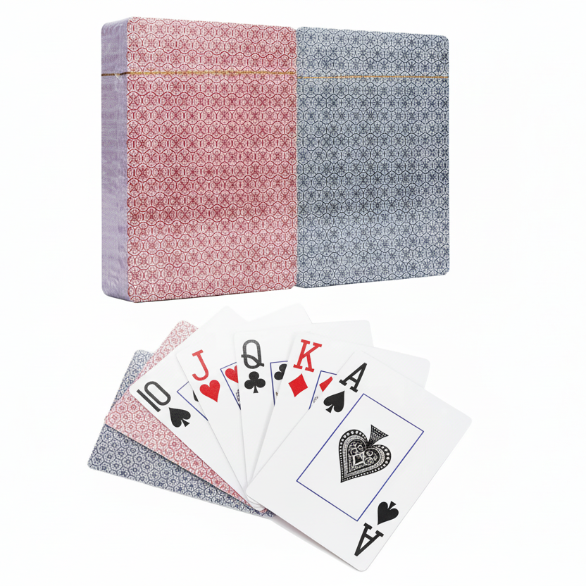 Vinsani Check Playing Cards, Poker Size Standard Index, Decks of Cards - Red and Blue, for Poker, Blackjack, Casino Grade