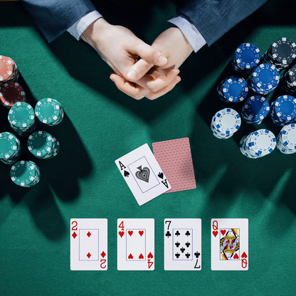 Vinsani Check Playing Cards, Poker Size Standard Index, Decks of Cards - Red and Blue, for Poker, Blackjack, Casino Grade