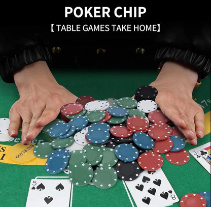 Texas Hold'em 200 Chip Poker Set including Chips, Poker Mat and Deck of Cards