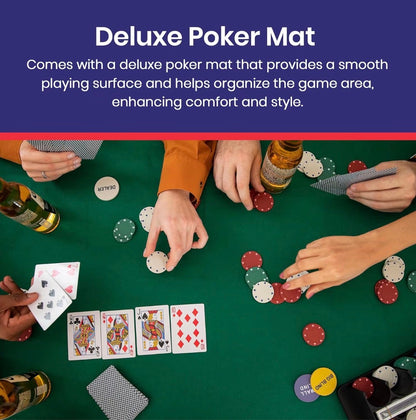 Texas Hold'em 200 Chip Poker Set including Chips, Poker Mat and Deck of Cards