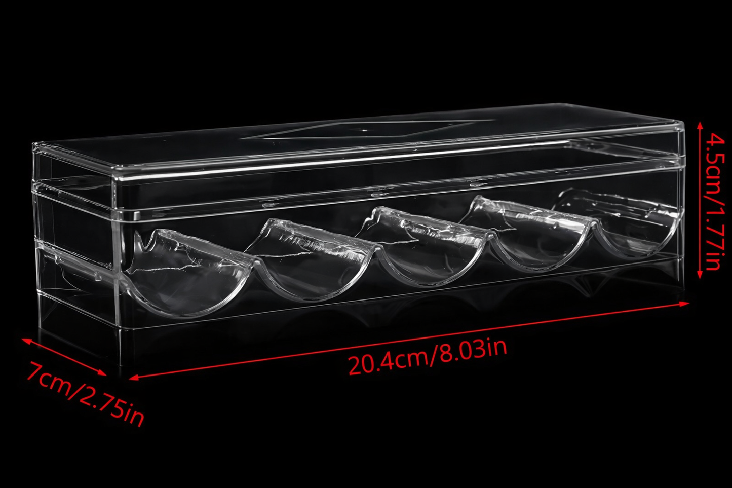Durable Clear Poker Chip Tray - Maximum Capacity of 100 Chips